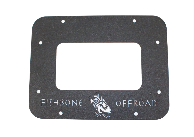 Fishbone Offroad 07-18 Jeep Wrangler JK Aluminum Tailgate Plate - Black Textured Powdercoat