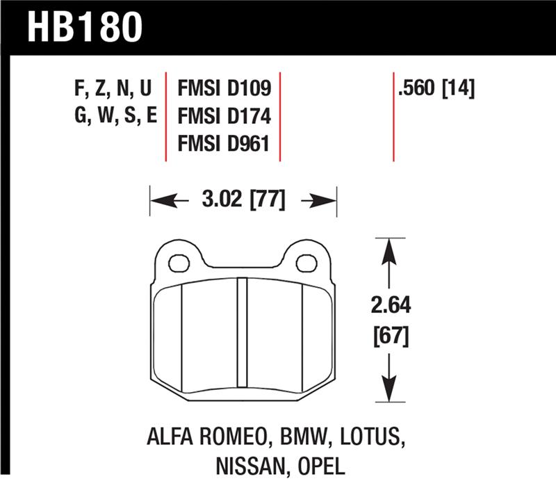 HAWK Blue 9012 Brake Pad Sets