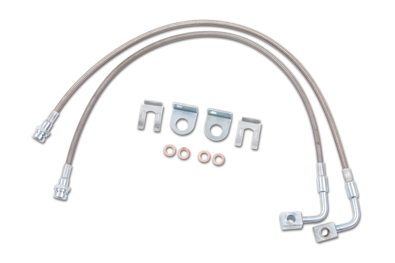 Zone Offroad 07-18 Jeep Wrangler JK Front 4-6in Stainless Brake Lines