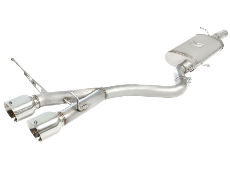 aFe MACHForce XP 2-1/2in SS-304 Cat-Back Exhausts w/ Polished Dual Tips 2008 VW Golf R32 V6-3.2L MKV thumbnail 2