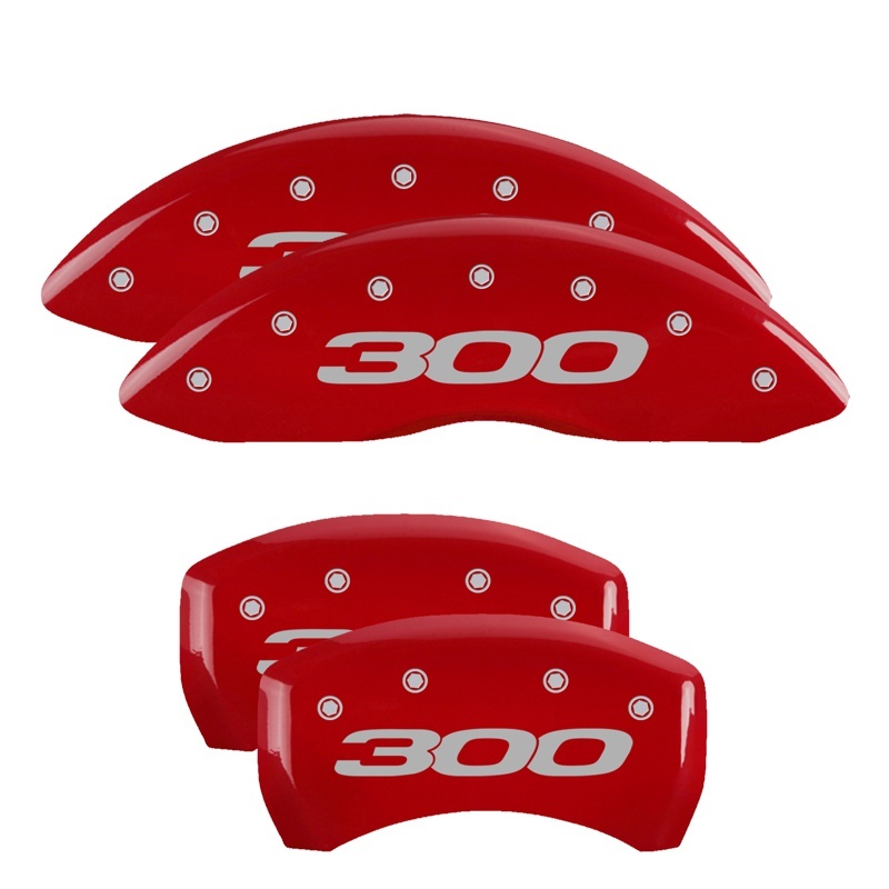 MGP 4 Caliper Covers Engraved Front & Rear 300/2017 Red Finish Silver Char 2014 Chrysler 300 thumbnail 2