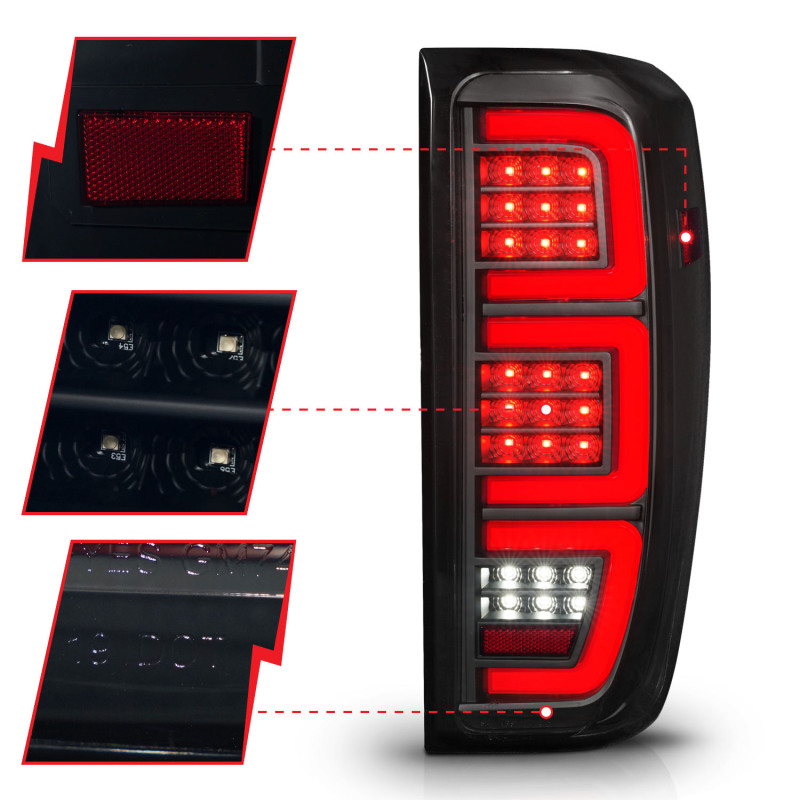 ANZO 19-23 GMC Sierra 1500/2500HD/3500HD Smoke Black Replacement Full LED Bar Tail Light thumbnail 9