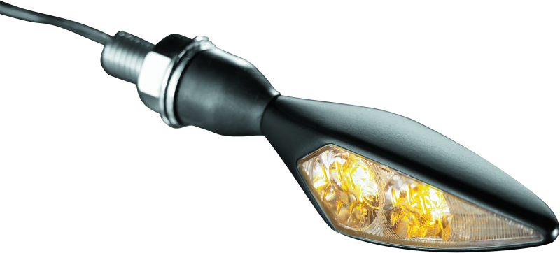 Kuryakyn Kellermann Micro Rhombus Collection Turn Signals 2551 Signal, Rhombus, LED, Clear Lens, Amber Light, Black Housing, Each thumbnail 3