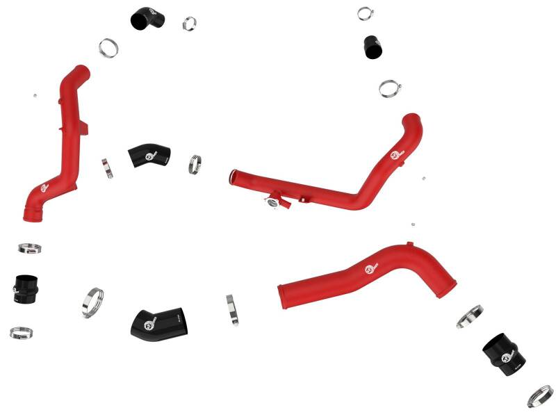 BladeRunner 2-1/4 IN & 2-3/4 IN Aluminum Hot and Cold Charge Pipe Kit Red