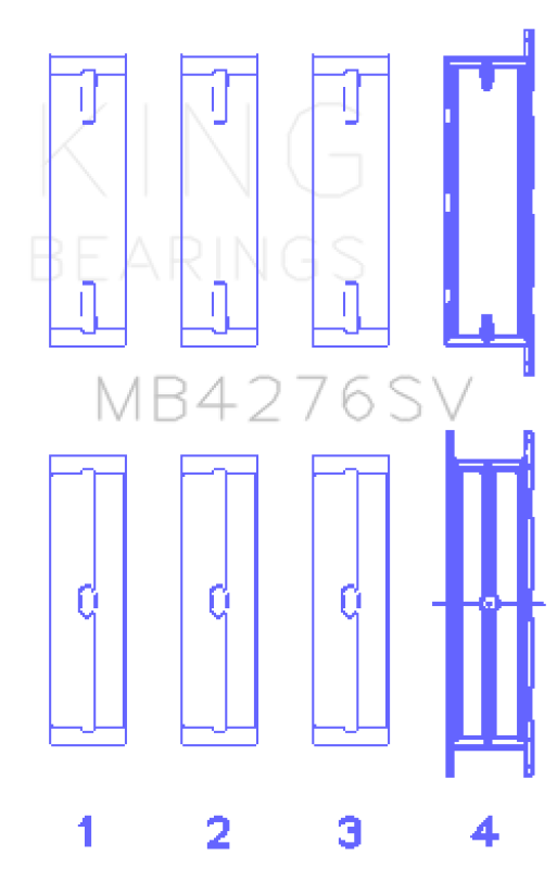 King Engine Bearings Ford 276DT/D17TED4/AJD 2.7L V6 (Size +0.10) Main Bearing Set thumbnail 5