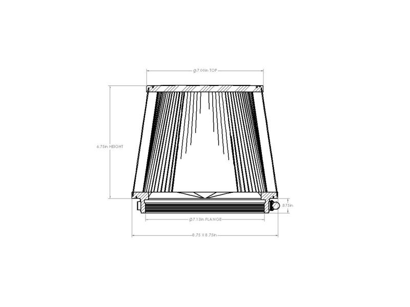 aFe Magnum FORCE Intake Replacement Air Filter w D2 Dry Media 7-1/8in x(8-3/4x8-3/4)in x7in x6-3/4in thumbnail 4