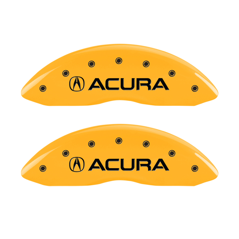 MGP 4 Caliper Covers Engraved Front Acura Rear MDX Yellow Finish Black Char 2019 Acura MDX thumbnail 3