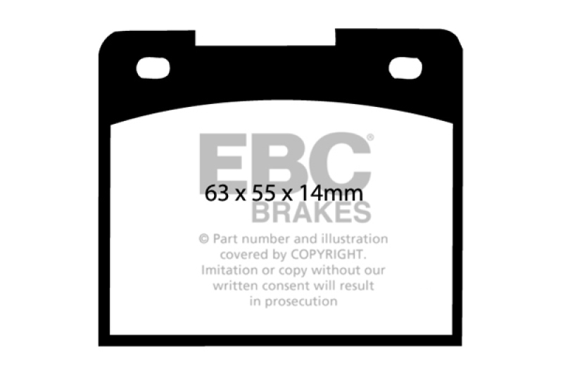 EBC 66-68 Volvo 140 1.8 Redstuff Rear Brake Pads thumbnail 5