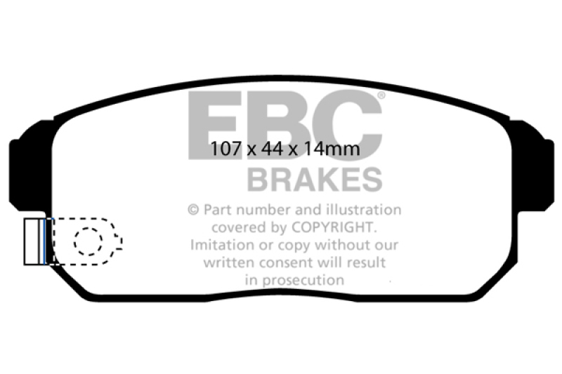 EBC 02-03 Infiniti G20 2.0 Greenstuff Rear Brake Pads thumbnail 2