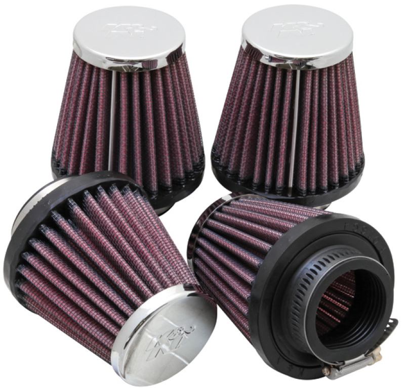 K&N Universal Oval Chrome Filter 1 9/16 in. Flange 3 in. Base 2 inch Top 3 in. Height (4 Per Box) thumbnail 2