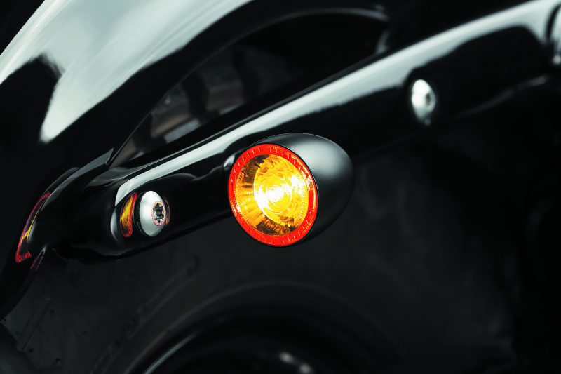 Kuryakyn Kellermann Bullet 1000 Marker Lights 2555 Light, 1000, 1.500 in. Diameter, LED, Red Lens, Amber/Red LED, Diecast, Satin Black, Each thumbnail 7