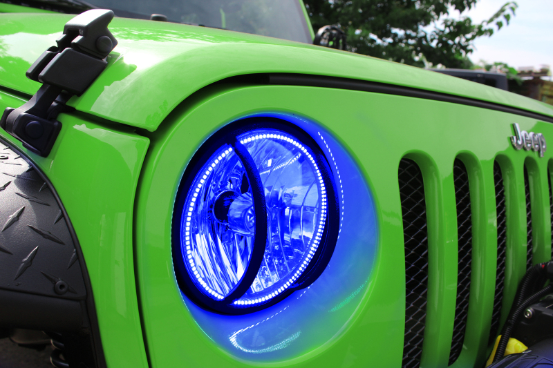 Oracle 07-17 Jeep Wrangler Surface Mount LED Headlight Halo Kit - Blue thumbnail 6