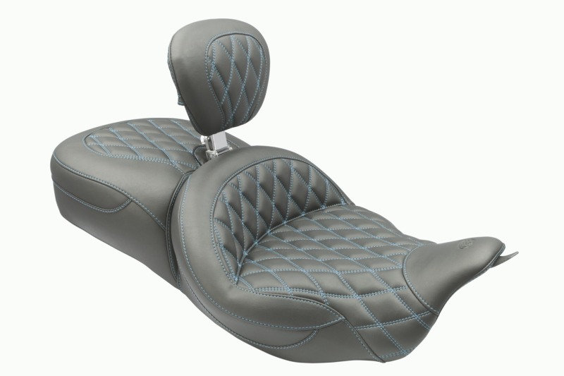 Mustang 08-25 Harley FL Touring Rd King Sp, Rd Glide Ltd, Dble Diamond ST Backrest - Black/SB