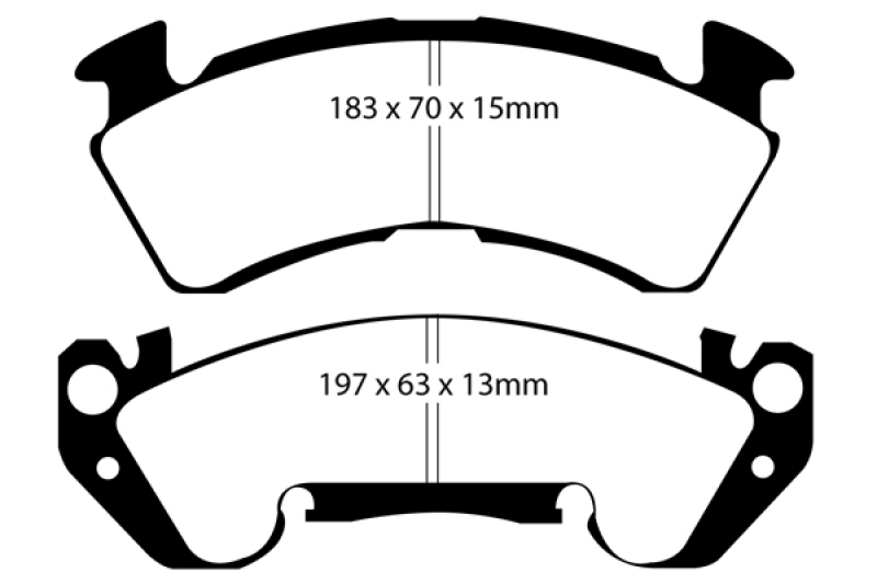 EBC 92-96 Chevrolet Caprice 4.3 Police Ultimax2 Front Brake Pads thumbnail 3