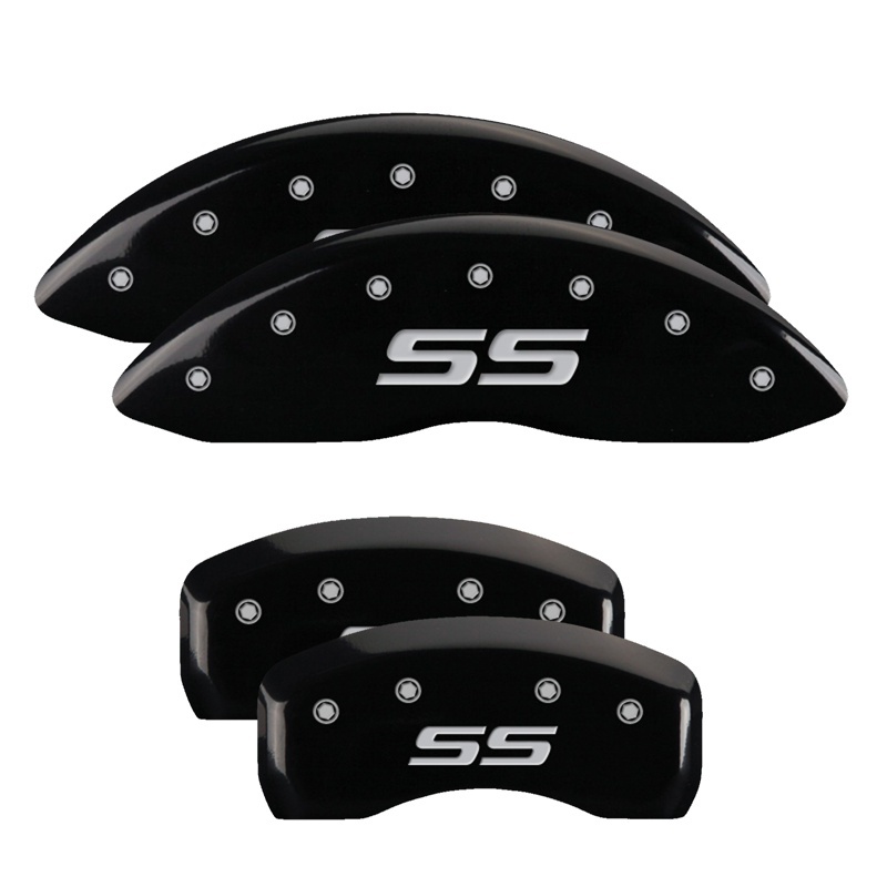 MGP 4 Caliper Covers Engraved Front & Rear Monte Carlo style/SS Black finish silver ch thumbnail 5