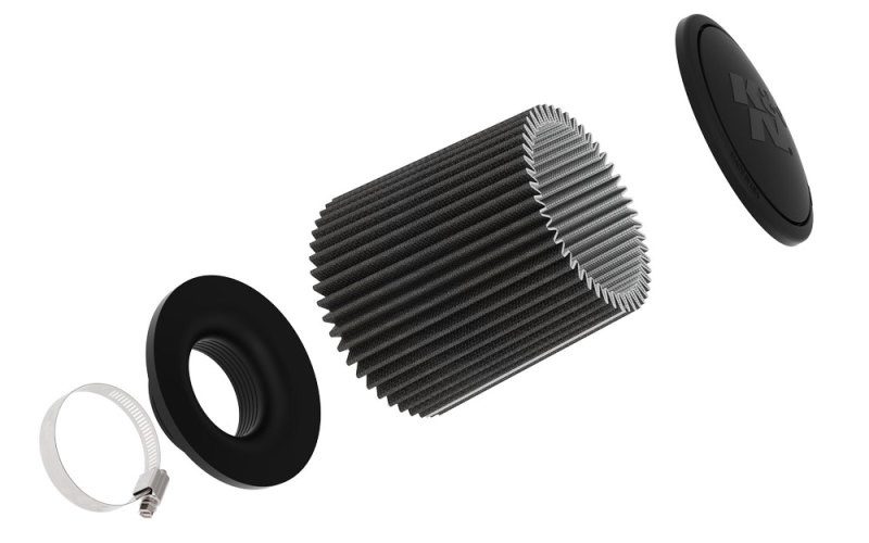 K&N Universal Round Clamp-On Air Filter 3in ID 9in Height 6in Base OD 5.25 Top OD thumbnail 2