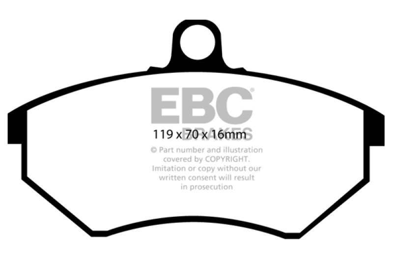 EBC 94 Volkswagen Cabriolet 1.8 Redstuff Front Brake Pads thumbnail 4