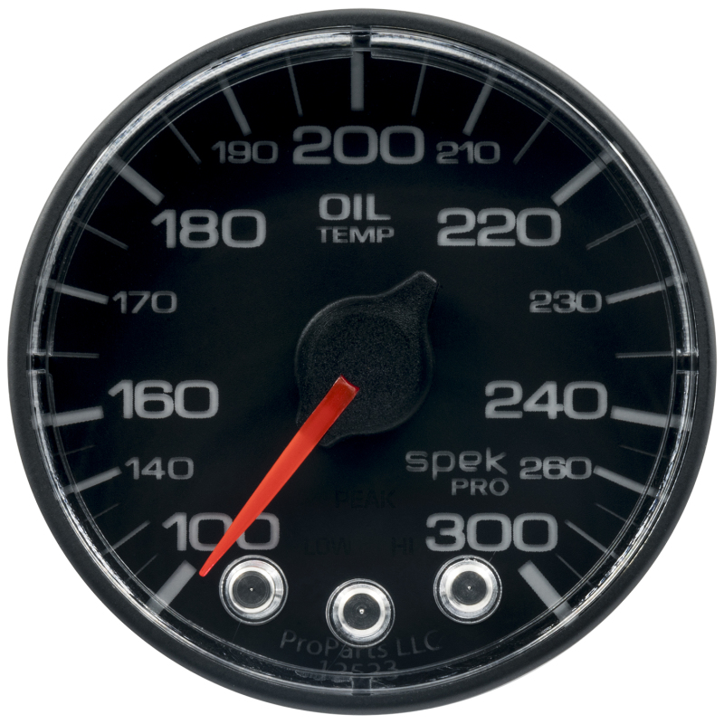 Autometer Spek-Pro Gauge Oil Temp 2 1/16in 300f Stepper Motor W/Peak & Warn Blk/Blk thumbnail 3