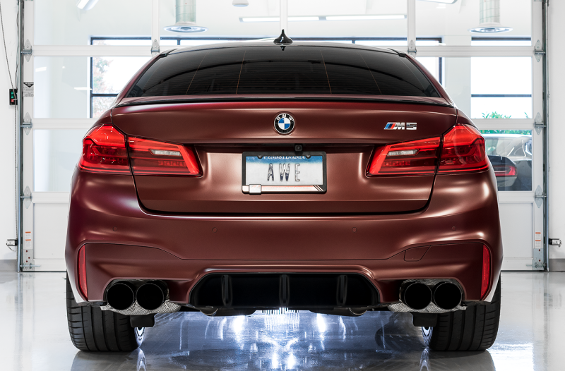 AWE Tuning 18-19 BMW F90 M5 SwitchPatch Cat-Back Exhaust- Black Diamond Tips thumbnail 7