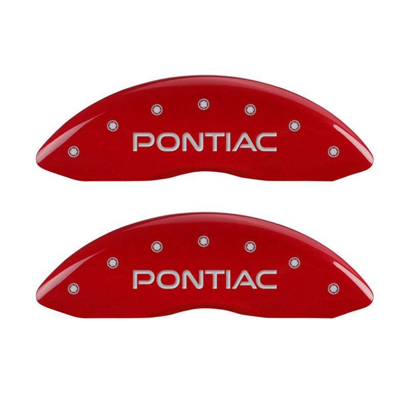 MGP 4 Caliper Covers Engraved Front Pontiac Engraved Rear GXP Red finish silver ch thumbnail 8