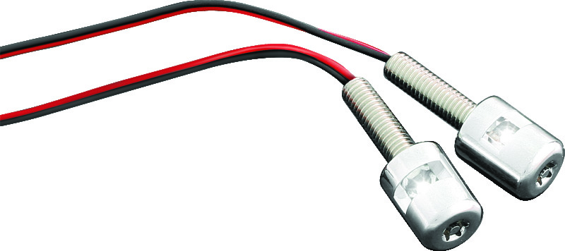 Kuryakyn LED License Plate Bolt Lights 9199 Bolts, Lighted, Round Head, Steel, Chrome, 1.00 in. Underhead Length, Pair thumbnail 5