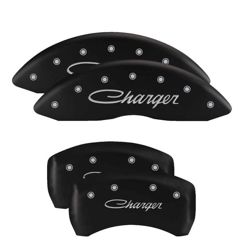 MGP 4 Caliper Covers Engraved Front & Rear MGP Black finish silver ch thumbnail 4