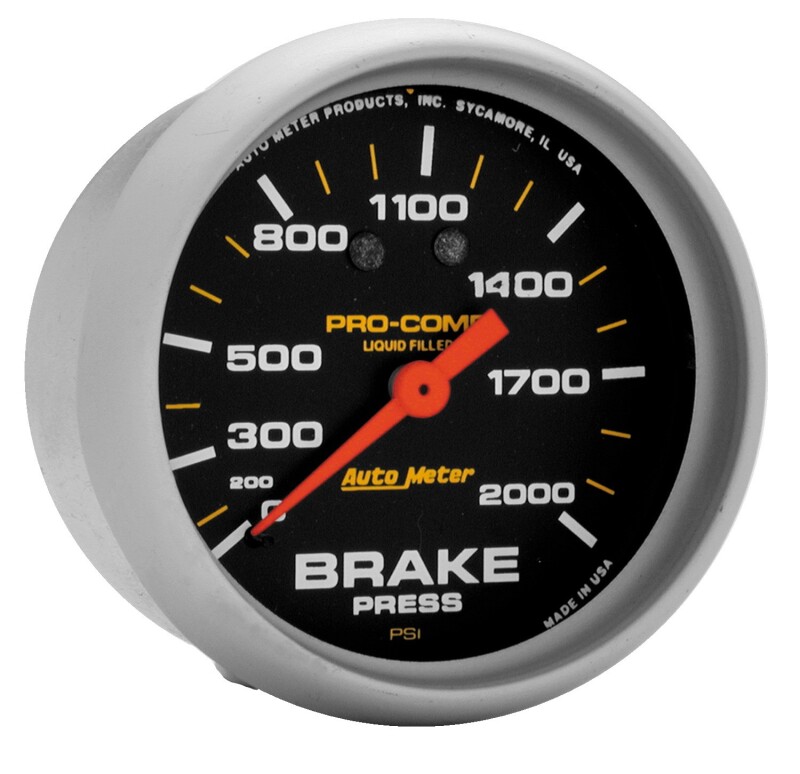 AutoMeter Gauge Brake Press 2-5/8in. 2000PSI Liquid Filled Mech Pro-Comp thumbnail 4