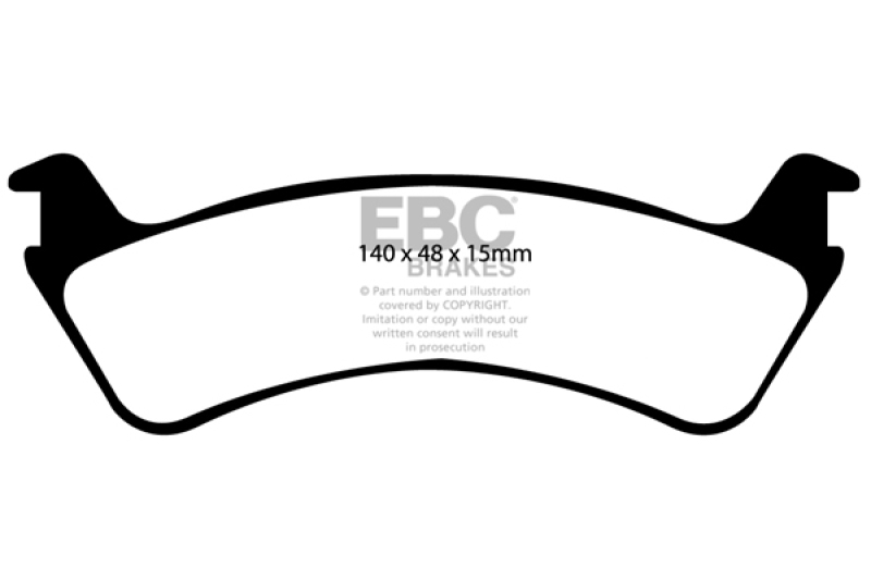 EBC 00-02 Ford Explorer Sport 4.0 2WD (Phenolic Pistons) Extra Duty Rear Brake Pads thumbnail 2