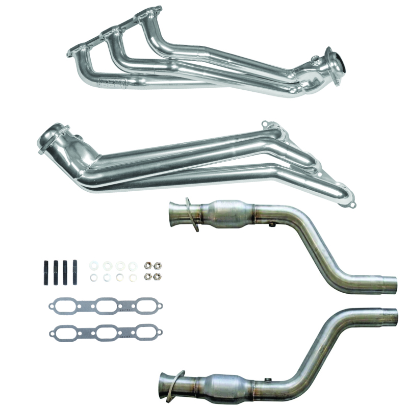 BBK 05-10 Dodge Challenger/Charger V6 1-5/8in Headers w/High Flow Catted Mid Pipe (Silver Ceramic)