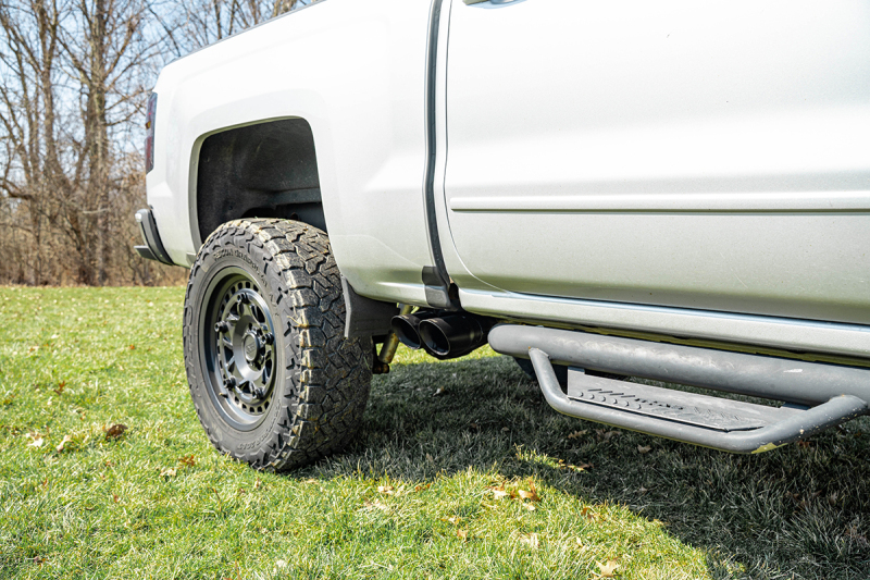 Corsa 14-16 Chevrolet Silverado 3.0in Catback Front Axle Exit Exhaust w/ Twin 4.0in Black Tips thumbnail 3