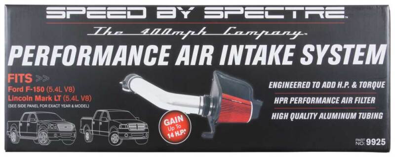 Spectre 04-08 Ford F150 V8-5.4L F/I Air Intake Kit - Clear Anodized w/Red Filter thumbnail 9