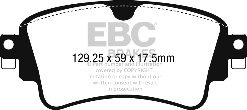 EBC 2018+ Audi A4 Allroad Quattro 2.0L Turbo Redstuff Rear Brake Pads thumbnail 6