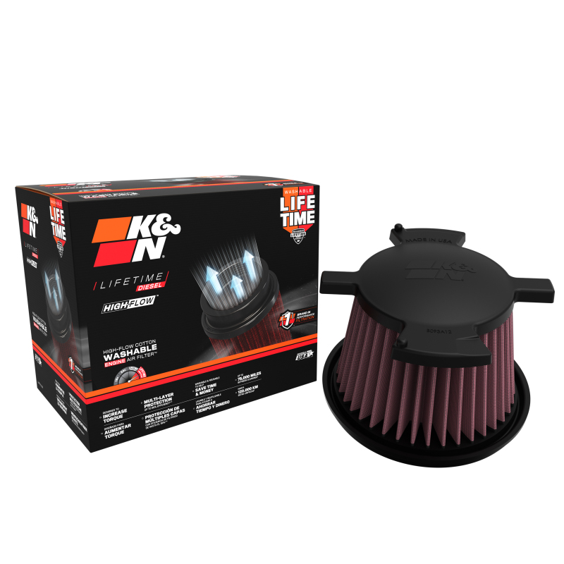 K&N 06 Chevrolet Duramax 6.6L-V8 DSL Drop In Air Filter thumbnail 9