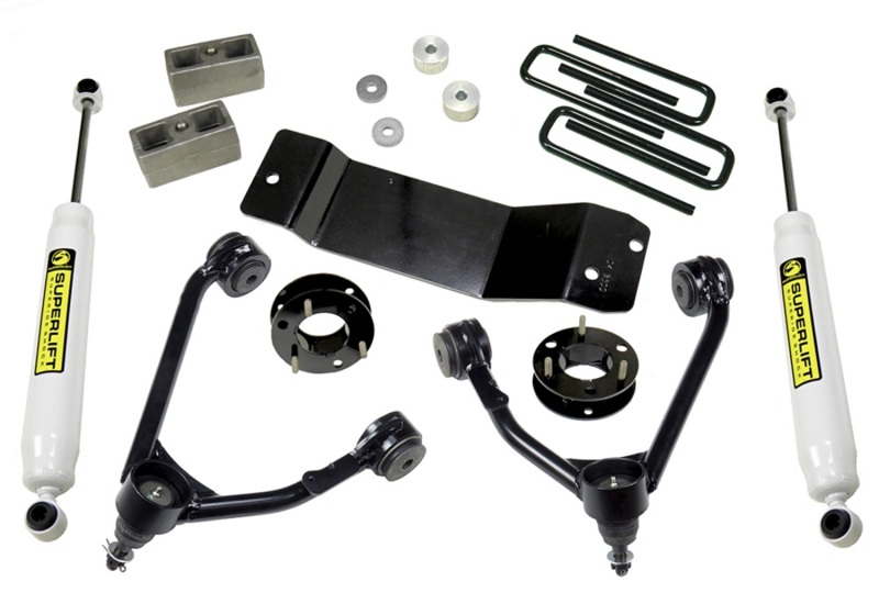 Superlift 14-18 Chevy Silv 1500 4WD 3.5in Lift Kit w/ Alum/Stamped Steel Control Arms & Rear Shocks thumbnail 3