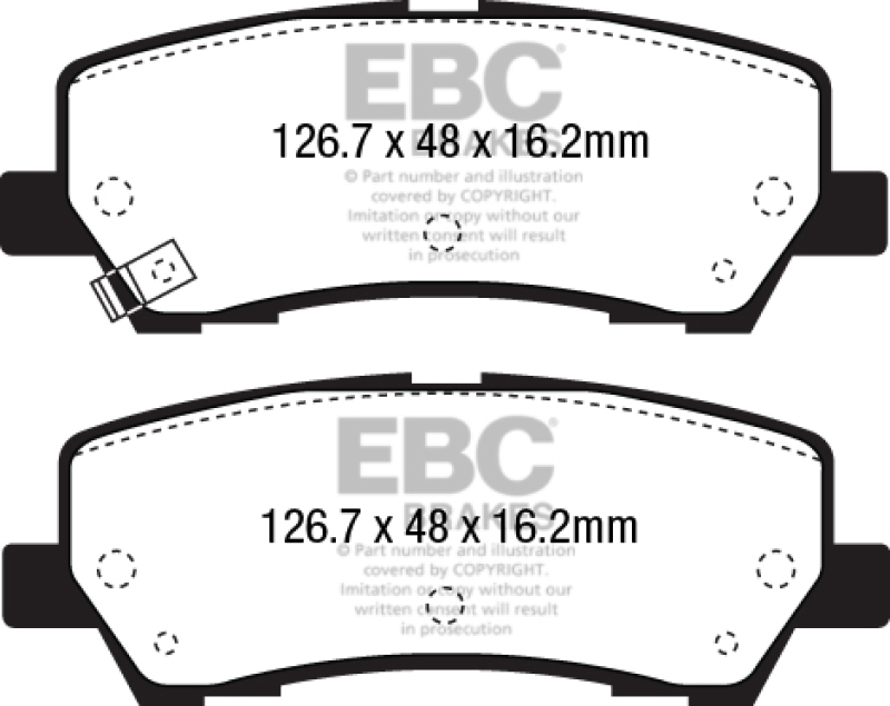 EBC 15+ Ford Mustang 2.3 Turbo Performance Pkg Yellowstuff Rear Brake Pads thumbnail 3