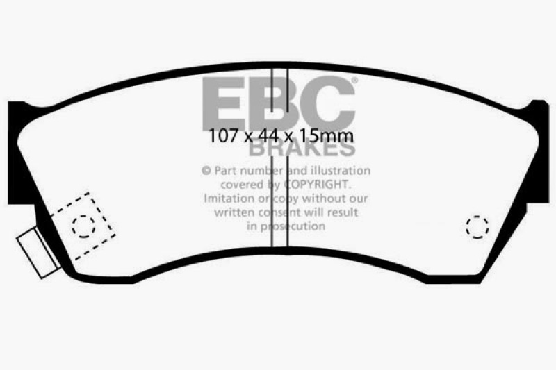 EBC 97-01 Chevrolet Metro 1.3 Ultimax2 Front Brake Pads thumbnail 2