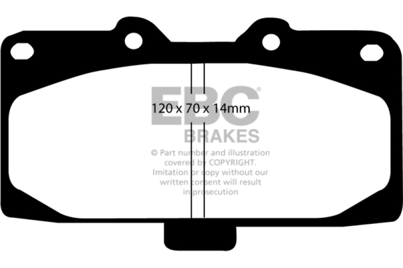 EBC 89-95 Nissan Skyline (R32) 2.6 Twin Turbo GT-R Redstuff Front Brake Pads thumbnail 5