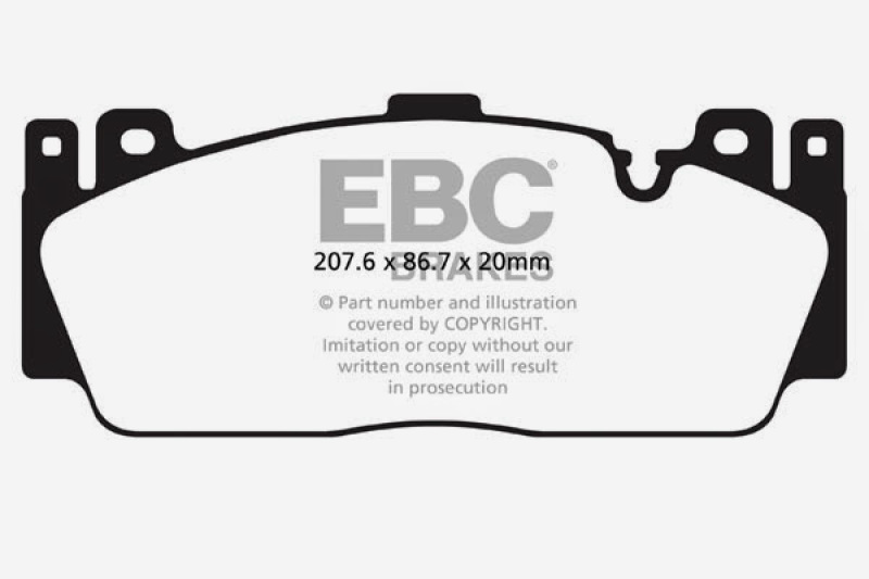 EBC 12+ BMW M5 4.4 Twin Turbo (F10) Yellowstuff Front Brake Pads thumbnail 6