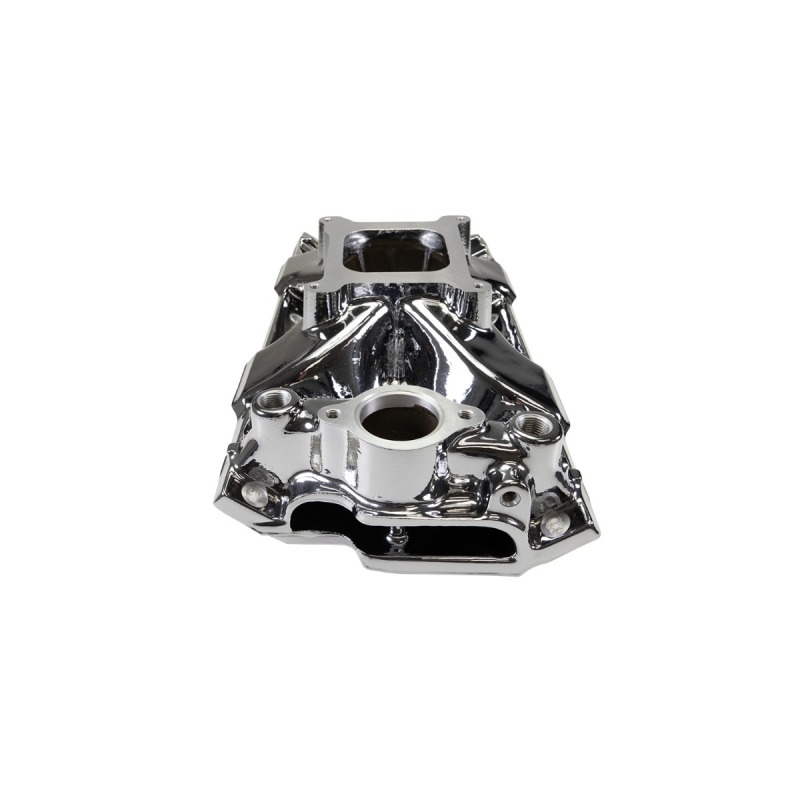 Edelbrock Chevy SB Victor Jr. 23 Degree Intake Manifold - Chrome Plasma Finish