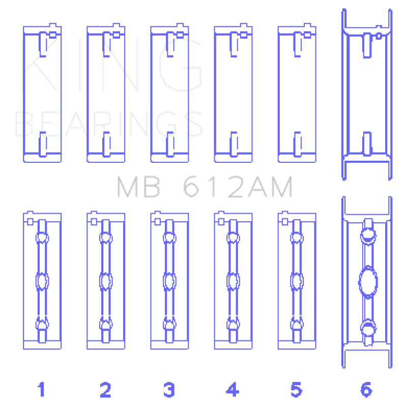 King Engine Bearings Volvo 520/B5252/B5254F/T/B5234F/T (Size +0.50mm) Main Bearing Set thumbnail 3