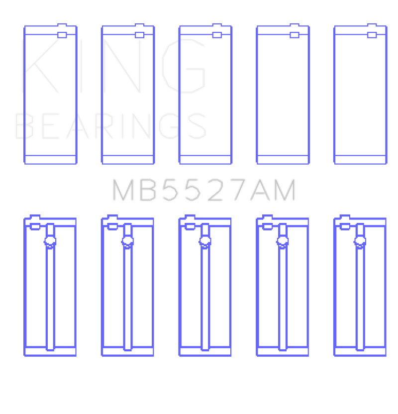 King GM DOHC 16 Valve/SOHC 8 Valve / Toyota SOHC 8 Valve/DOHC 16 Valve (Size +0.25) Main Bearing Set thumbnail 4