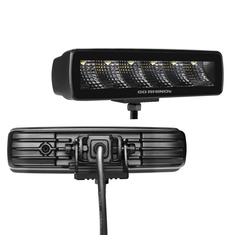 Go Rhino Xplor Blackout Series Sixline LED Flood Light Kit (Surface/Threaded Stud Mnt) - Blk (Pair) thumbnail 5