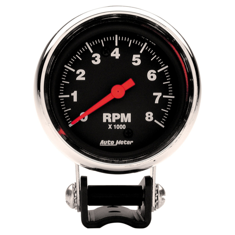 AutoMeter Gauge Tachometer 2-5/8in. 8K RPM Pedestal Traditional Chrome thumbnail 4
