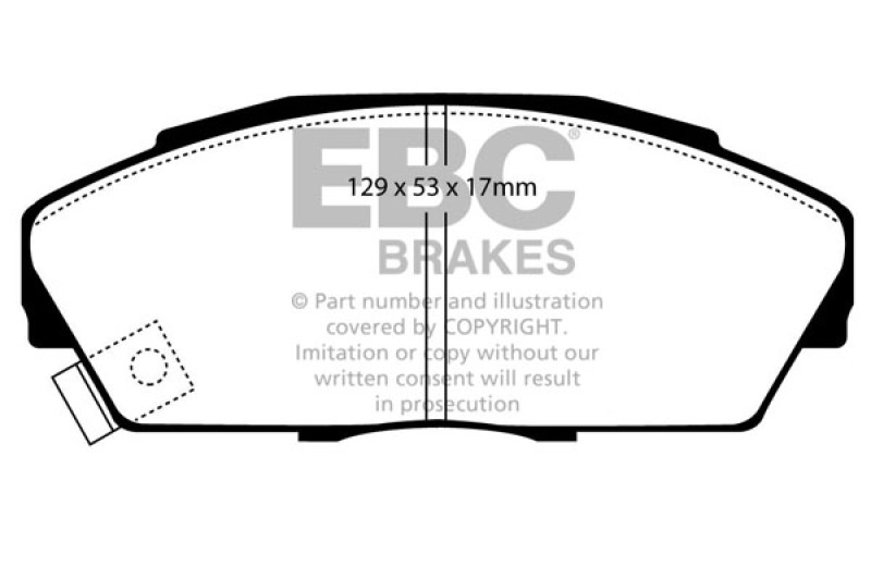 EBC 92-94 Acura Integra 1.7 Vtec Redstuff Front Brake Pads thumbnail 3
