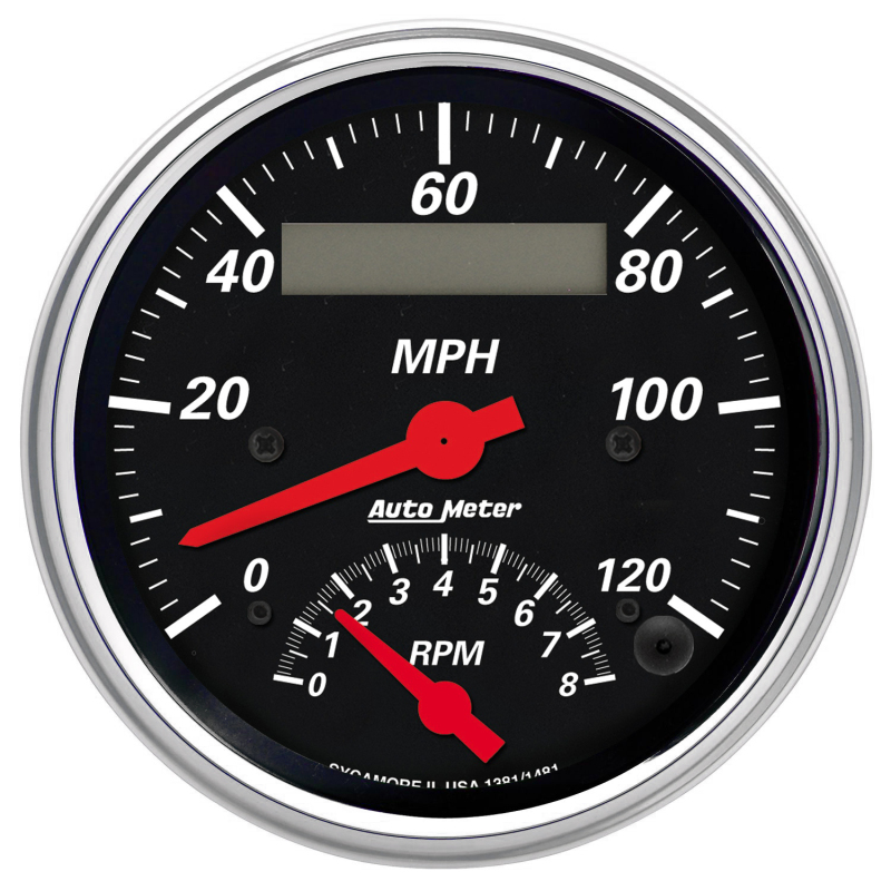 AutoMeter Gauge Tach/Speedo 3-3/8in. 120MPH & 8K RPM Elec. Program. Designer Blk thumbnail 4