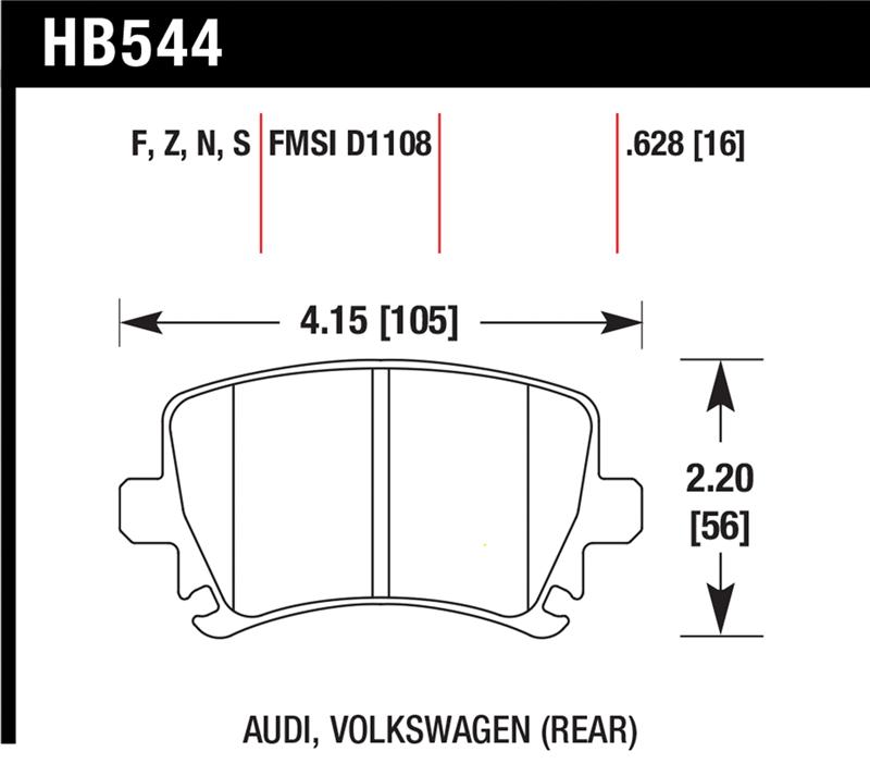 Hawk 06 Audi A6 Quattro Avant / 06-09 A6 Quattro HP+ Rear Brake Pads