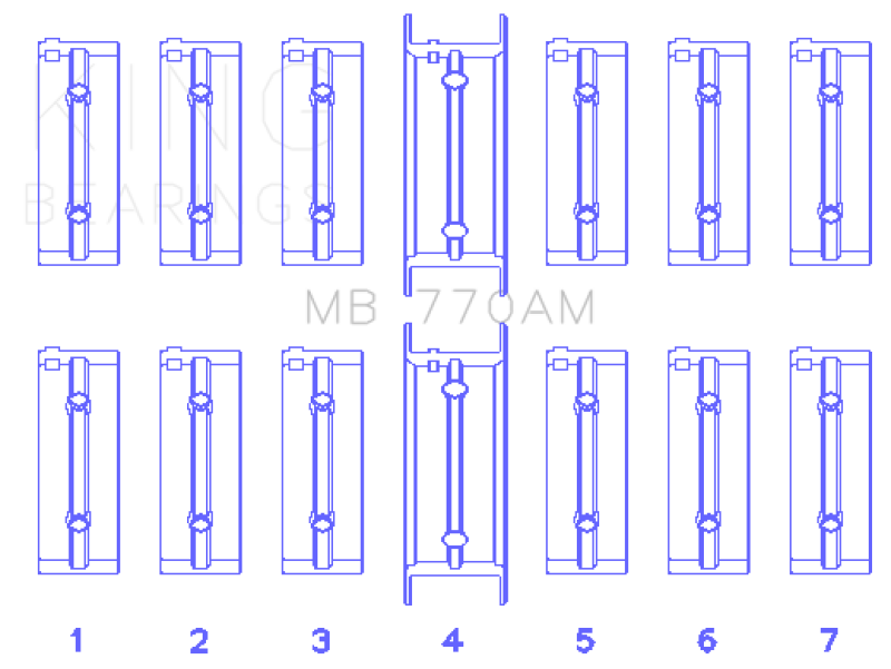King Engine Bearings BMW M30B35/25/28/32/33/35 (Size +0.25mm) Main Bearing Set thumbnail 2