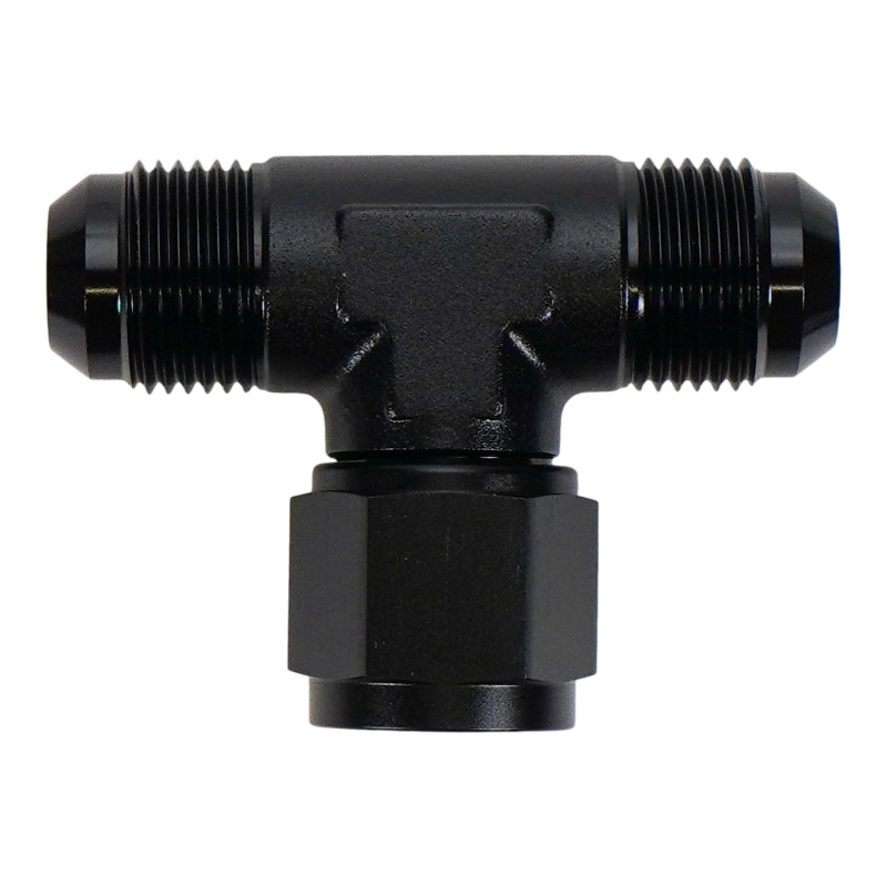10AN Male Flare to Female Flare Swivel Tee on 90