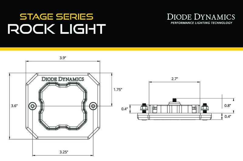 Diode Dynamics Stage Series Rock Light Flush Mount Adapter Kit (one) thumbnail 3