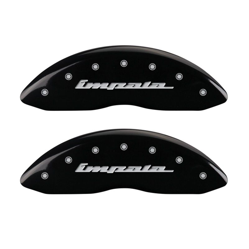 MGP 4 Caliper Covers Engraved Front & Rear Impala Black finish silver ch thumbnail 4